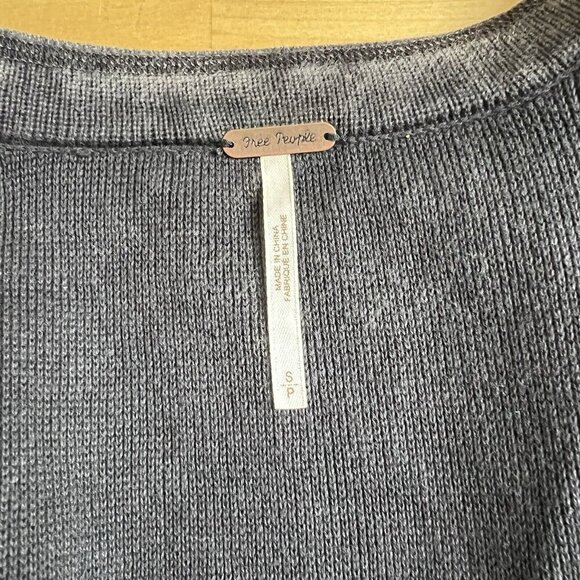 Free People Military Jacket Washed Black Gray Cotton Epaulets Buttons Size Small - Picture 8 of 12